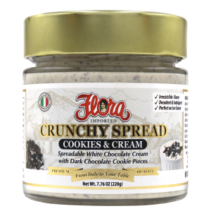 Flora Foods Imported Cookies & Cream Crunchy Spread Jar, sweet butters from Italy