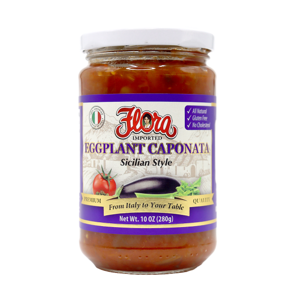 Flora Fine Foods Eggplant Caponata Appetizer Sicilian Style Good to make Bruschetta with toasts