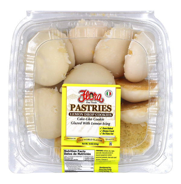 Flora Foods Lemon Drop Cookies Glazed with lemon Icing Cake-like