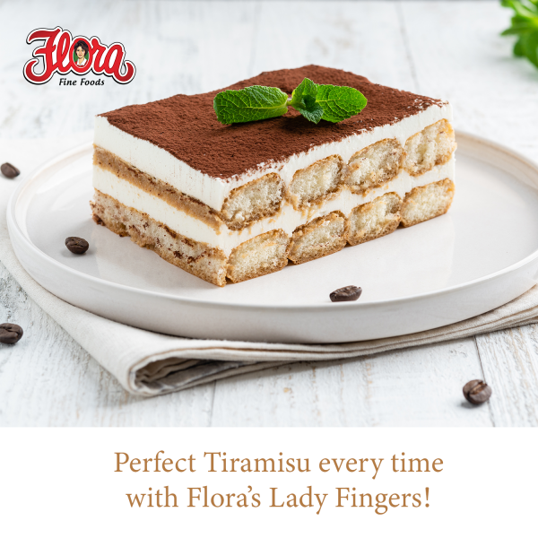 Tiramisu Recipe made with Flora Foods Lady Fingers Savoiardi