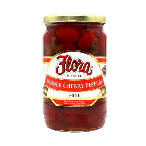 Gourmet Flora Foods Whole Hot Cherry Peppers in Brine 24 OZ Jar